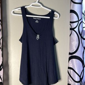 Nautica lightweight tank top with Nautical details size small
